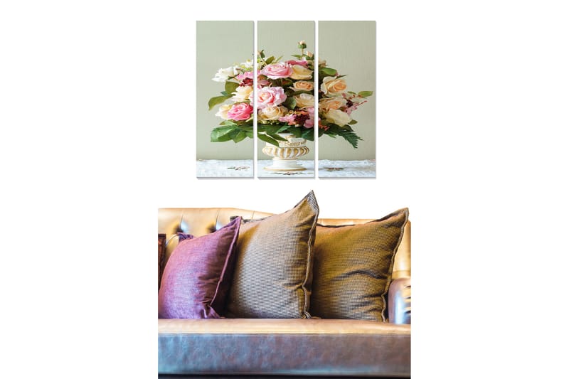 Bilde Floral 3-pk flerfarget - 22x05 cm - Interiør - Maleri & posters - Lerretsbilder