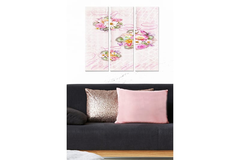 Bilde Floral 3-pk flerfarget - 22x05 cm - Interiør - Maleri & posters - Lerretsbilder