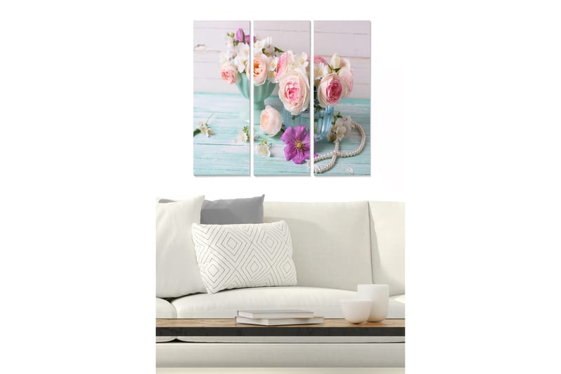 Bilde Floral 3-pk flerfarget - 22x05 cm - Interiør - Maleri & posters - Lerretsbilder