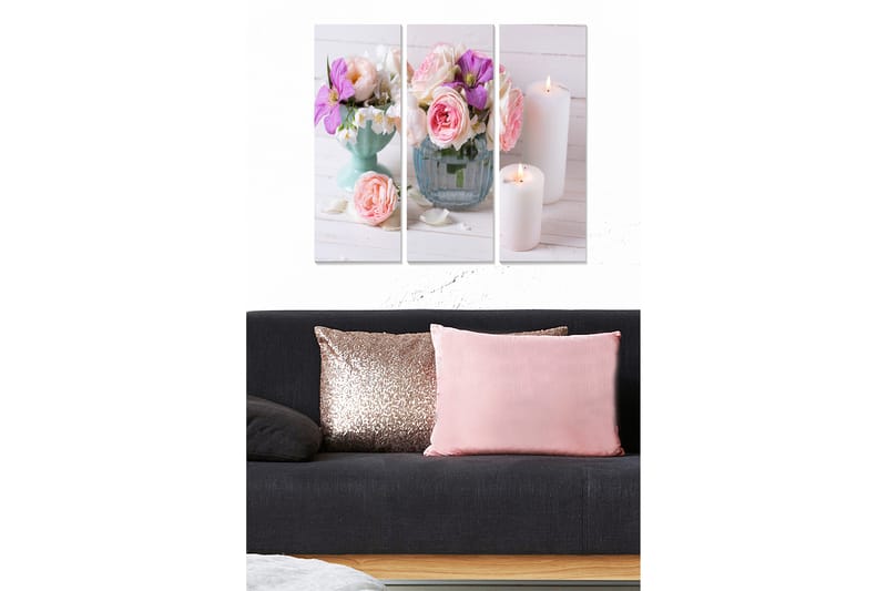 Bilde Floral 3-pk flerfarget - 22x05 cm - Interiør - Maleri & posters - Lerretsbilder