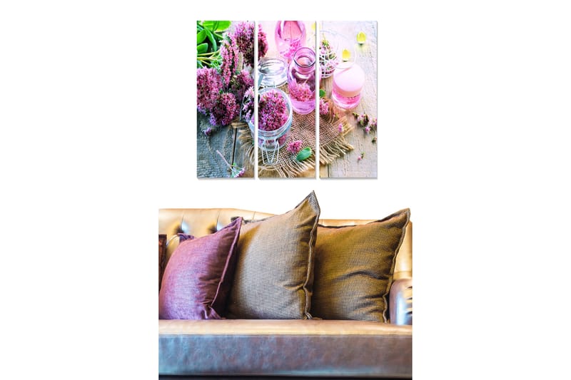 Bilde Floral 3-pk flerfarget - 22x05 cm - Interiør - Maleri & posters - Lerretsbilder