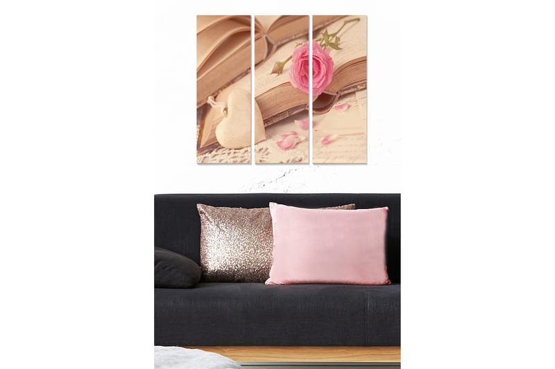 Bilde Love 3-pk Flerfarget - 22x05 cm - Interiør - Maleri & posters - Lerretsbilder