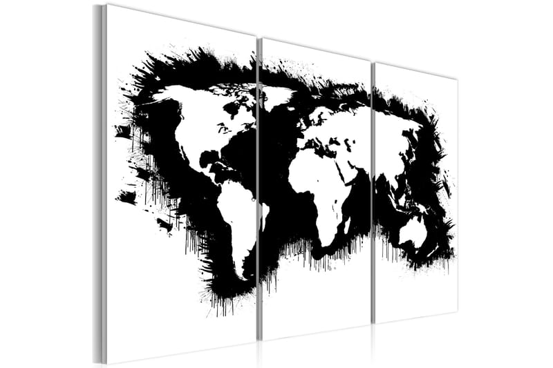 Bilde Monochromatic world map 90x60 - Artgeist sp. z o. o. - Interiør - Maleri & posters - Lerretsbilder