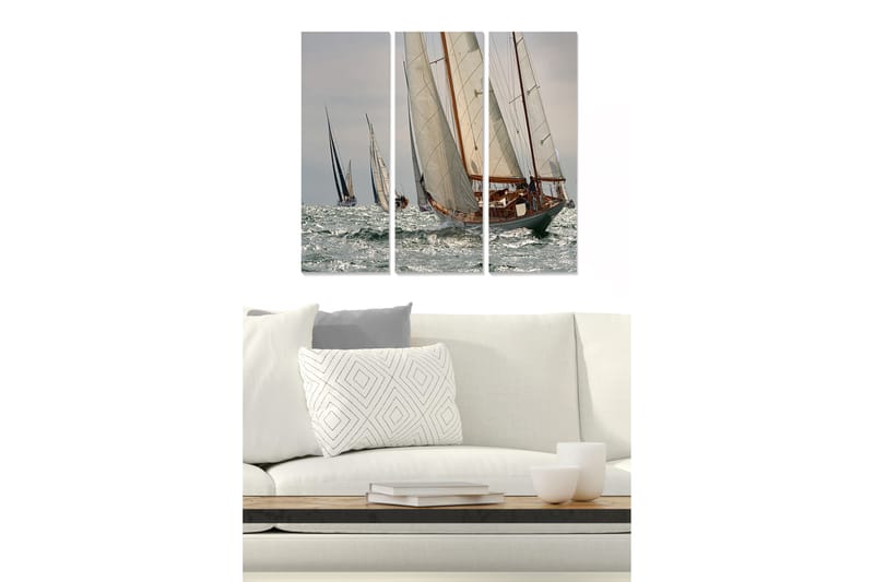 Bilde Nautical 3-pk Flerfarget - 22x05 cm - Interiør - Maleri & posters - Lerretsbilder