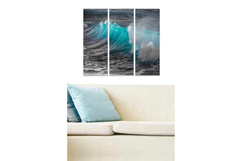 Bilde Nautical 3-pk Flerfarget - 22x05 cm - Interiør - Maleri & posters - Lerretsbilder