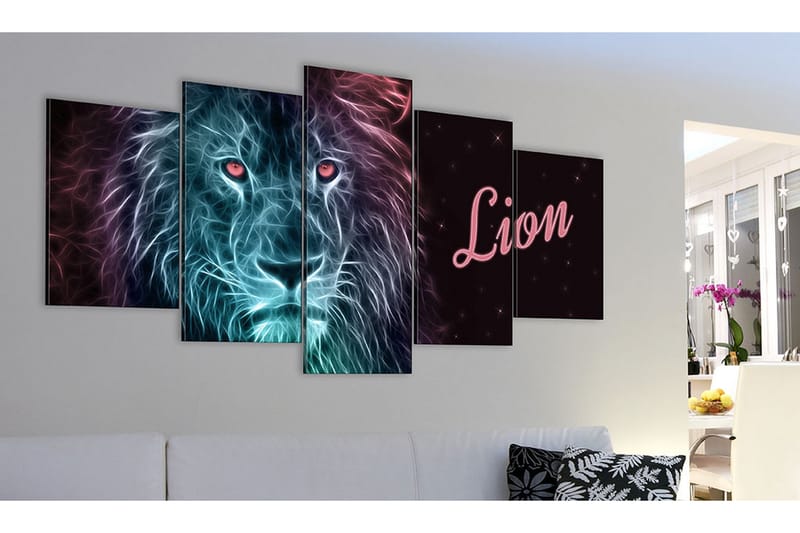 Bilde Neon King 200x100 - Artgeist sp. z o. o. - Interiør - Maleri & posters - Lerretsbilder