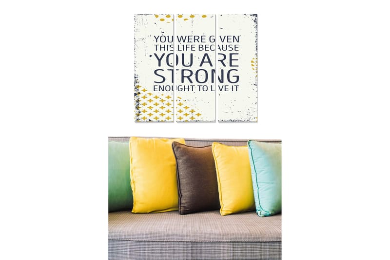 Bilde Sayings 3-pk Flerfarget - 22x05 cm - Interiør - Maleri & posters - Lerretsbilder