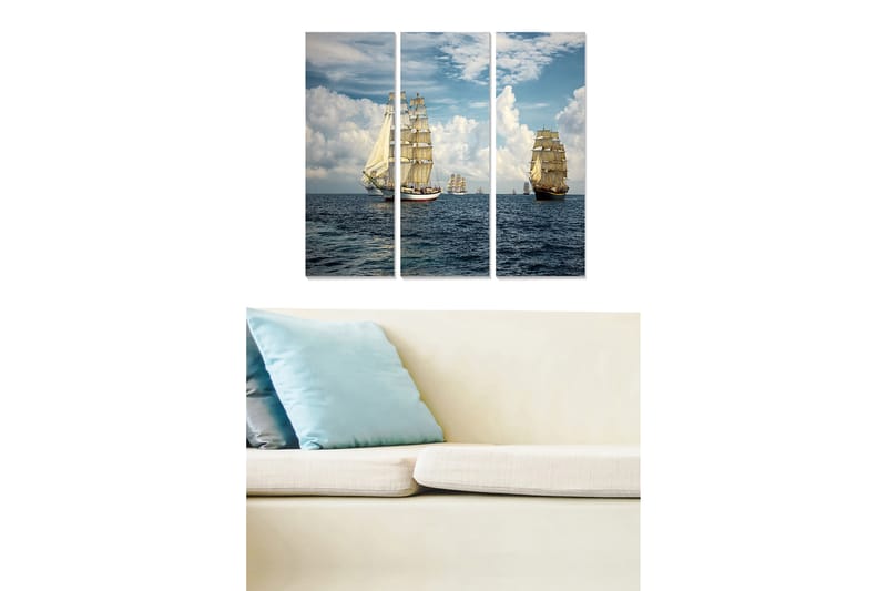 Bilde Scenic 3-pk Flerfarget - 22x05 cm - Interiør - Maleri & posters - Lerretsbilder