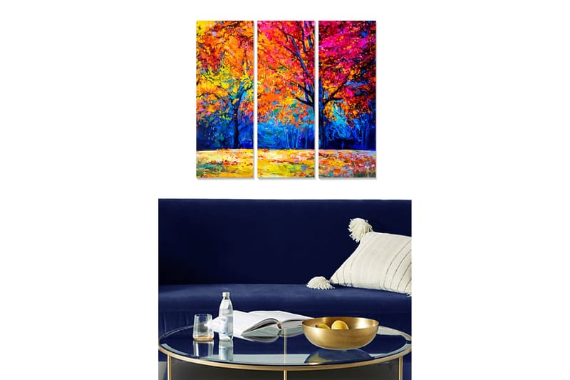 Bilde Scenic 3-pk Flerfarget - 22x05 cm - Interiør - Maleri & posters - Lerretsbilder