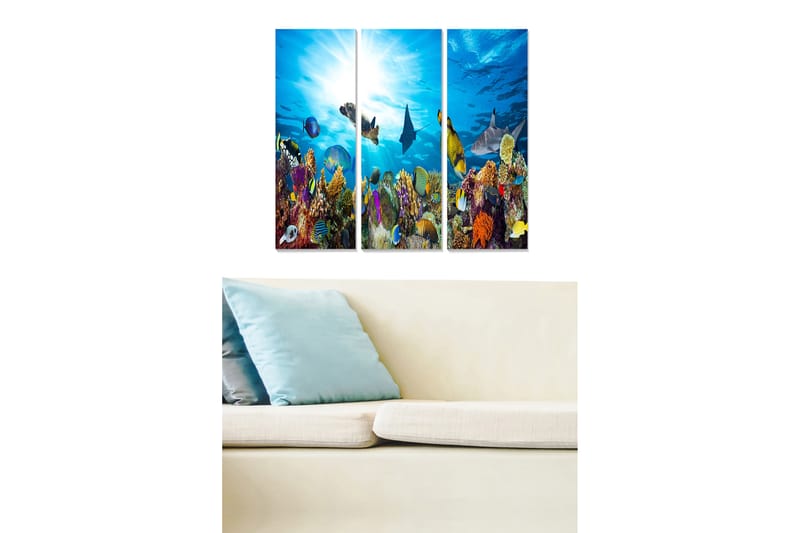 Bilde Scenic 3-pk Flerfarget - 22x05 cm - Interiør - Maleri & posters - Lerretsbilder