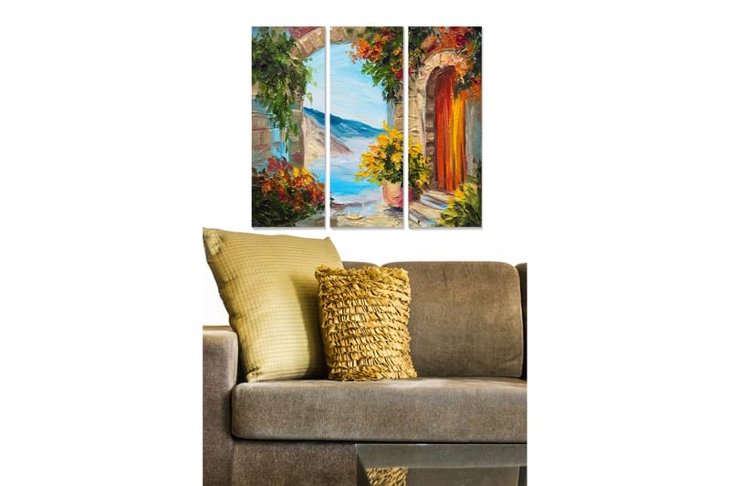 Bilde Scenic 3-pk Flerfarget - 22x05 cm - Interiør - Maleri & posters - Lerretsbilder