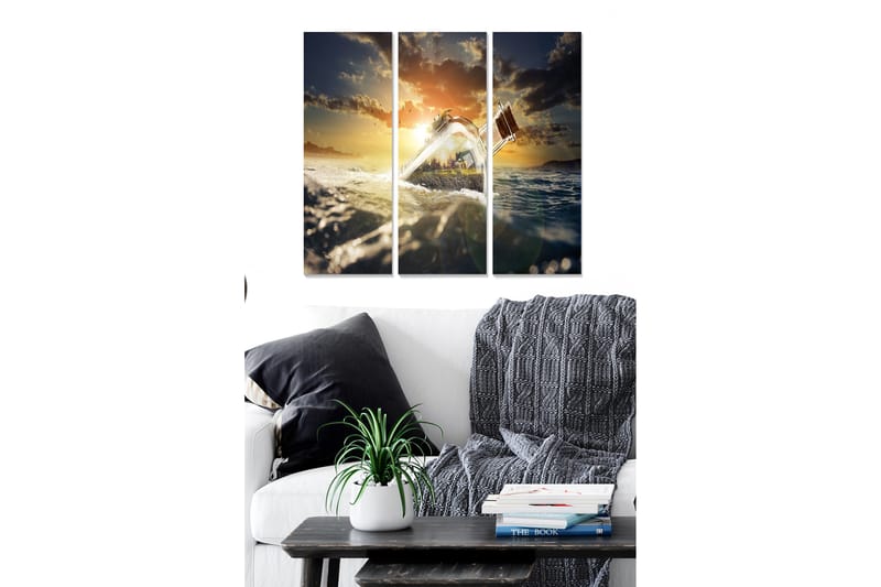 Bilde Scenic 3-pk Flerfarget - 22x05 cm - Interiør - Maleri & posters - Lerretsbilder