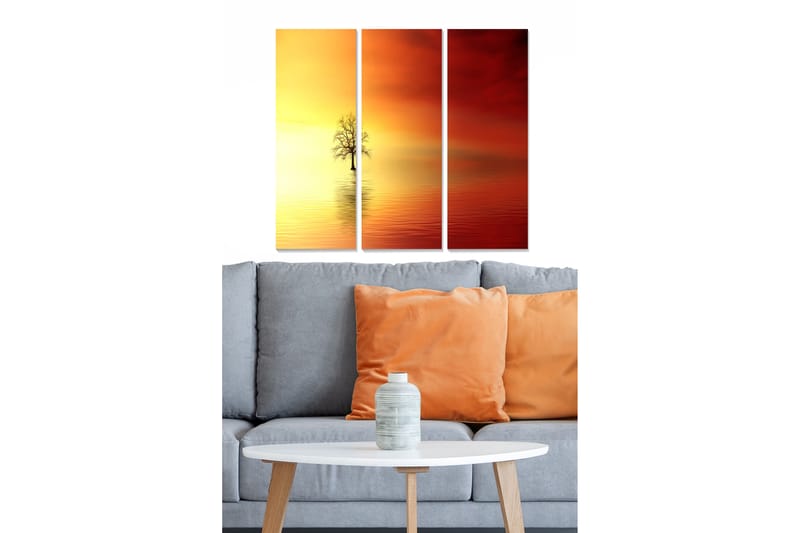 Bilde Scenic 3-pk Flerfarget - 22x05 cm - Interiør - Maleri & posters - Lerretsbilder