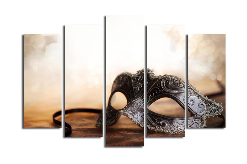 Canvasbilde 5-pk flerfarget - 19x60 cm - Interiør - Maleri & posters - Lerretsbilder