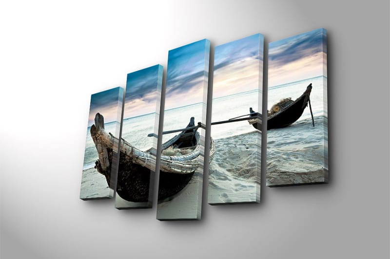 Canvasbilde 5-pk flerfarget - 11x96 cm - Interiør - Maleri & posters - Lerretsbilder