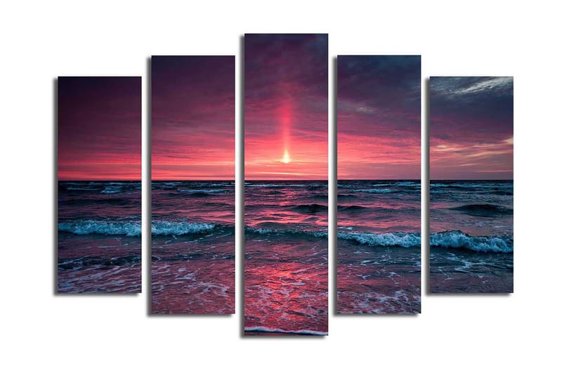 Canvasbilde 5-pk flerfarget - 11x96 cm - Interiør - Maleri & posters - Lerretsbilder