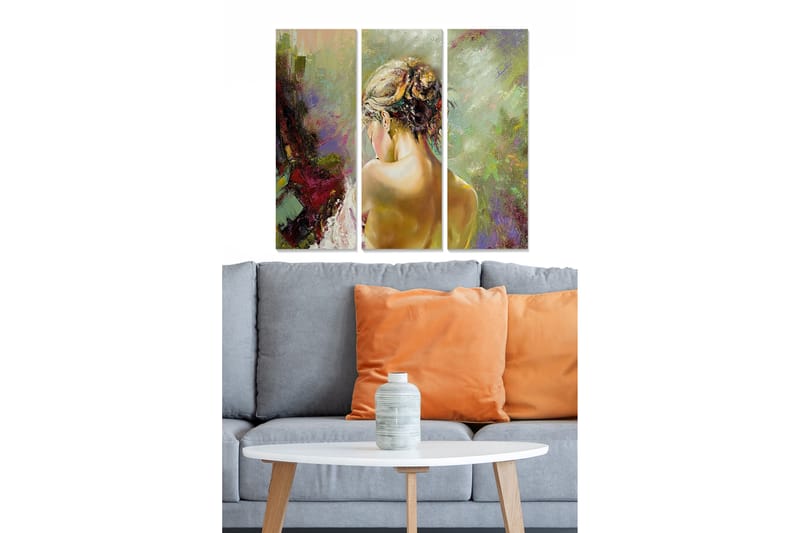 Canvasbilde Abstract 3-pk Flerfarget - 22x05 cm - Interiør - Maleri & posters - Lerretsbilder