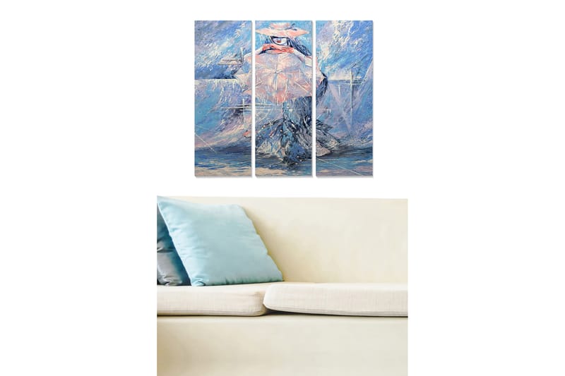 Canvasbilde Abstract 3-pk Flerfarget - 22x05 cm - Interiør - Maleri & posters - Lerretsbilder