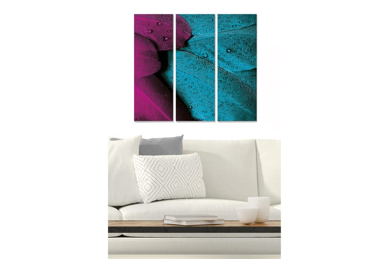 Canvasbilde Abstract 3-pk Flerfarget - 22x05 cm - Interiør - Maleri & posters - Lerretsbilder