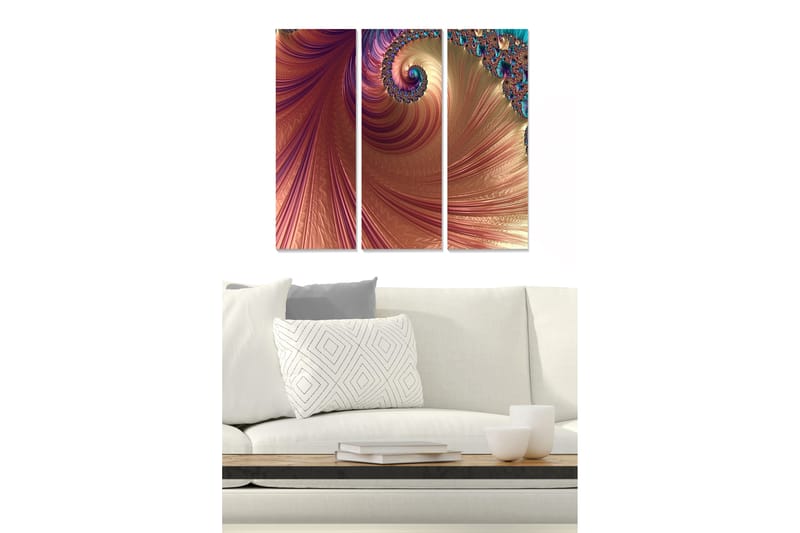 Canvasbilde Abstract 3-pk Flerfarget - 22x05 cm - Interiør - Maleri & posters - Lerretsbilder