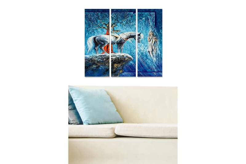 Canvasbilde Abstract 3-pk Flerfarget - 22x05 cm - Interiør - Maleri & posters - Lerretsbilder