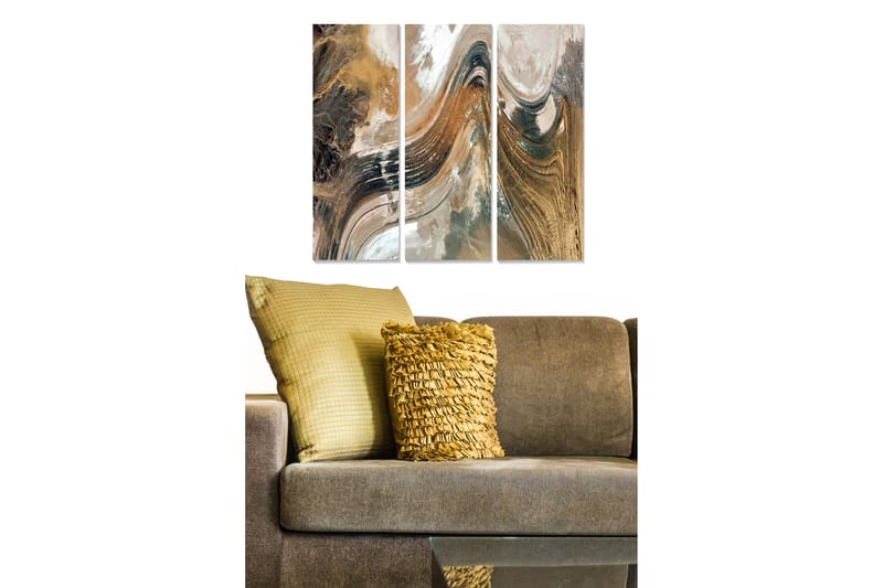 Canvasbilde Abstract 3-pk Flerfarget - 22x05 cm - Interiør - Maleri & posters - Lerretsbilder