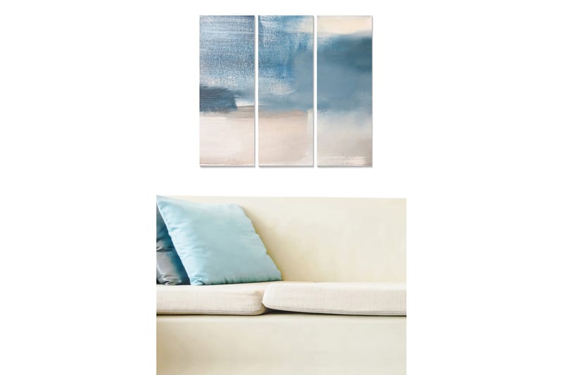 Canvasbilde Abstract 3-pk Flerfarget - 22x05 cm - Interiør - Maleri & posters - Lerretsbilder