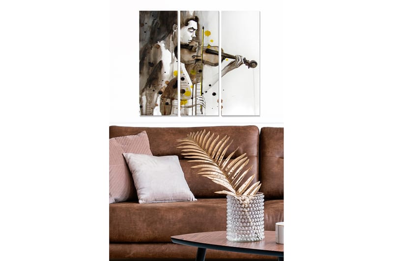 Canvasbilde Abstract 3-pk Flerfarget - 22x05 cm - Interiør - Maleri & posters - Lerretsbilder