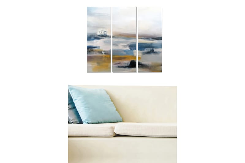 Canvasbilde Abstract 3-pk Flerfarget - 22x05 cm - Interiør - Maleri & posters - Lerretsbilder