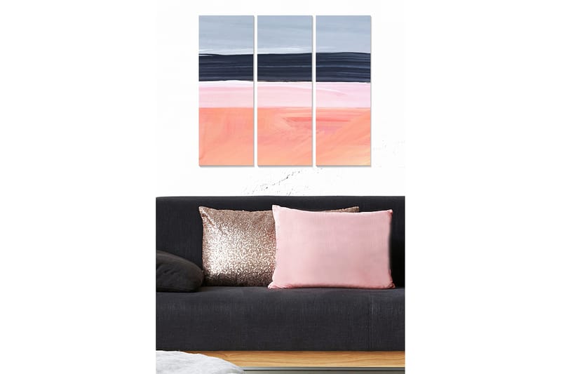 Canvasbilde Abstract 3-pk Flerfarget - 22x05 cm - Interiør - Maleri & posters - Lerretsbilder