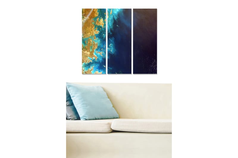 Canvasbilde Abstract 3-pk Flerfarget - 22x05 cm - Interiør - Maleri & posters - Lerretsbilder