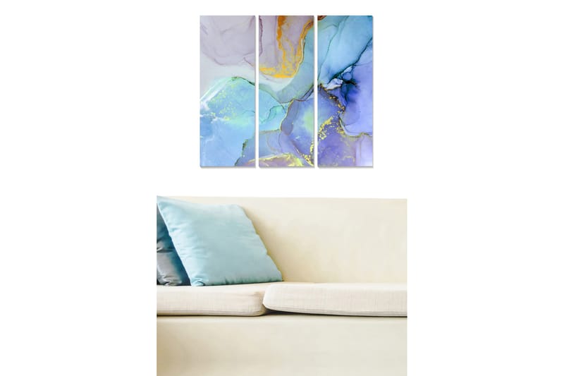 Canvasbilde Abstract 3-pk Flerfarget - 22x05 cm - Interiør - Maleri & posters - Lerretsbilder