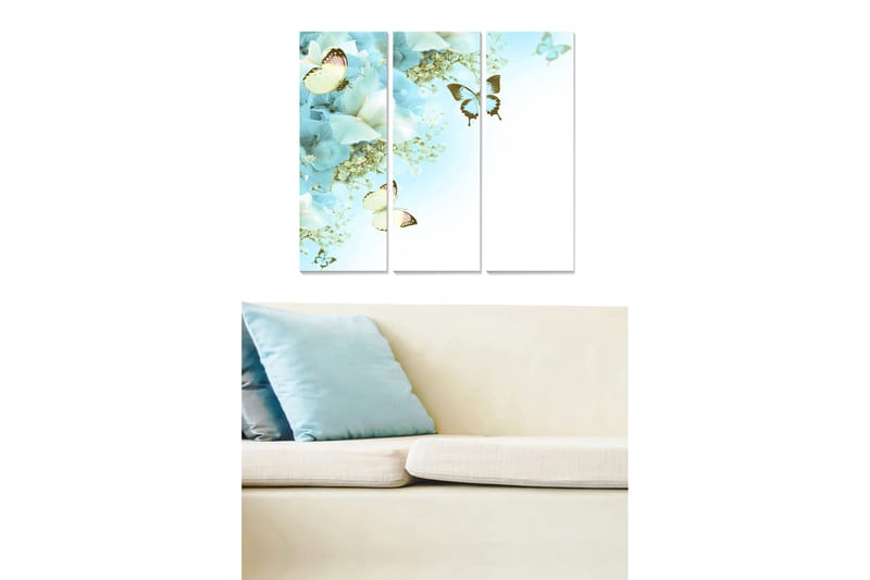 Canvasbilde Abstract 3-pk Flerfarget - 22x05 cm - Interiør - Maleri & posters - Lerretsbilder