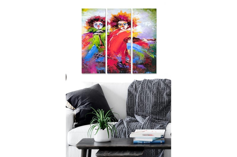 Canvasbilde Abstract 3-pk Flerfarget - 22x05 cm - Interiør - Maleri & posters - Lerretsbilder