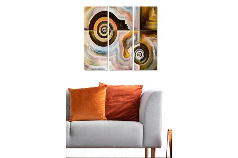 Canvasbilde Abstract 3-pk Flerfarget - 22x05 cm - Interiør - Maleri & posters - Lerretsbilder