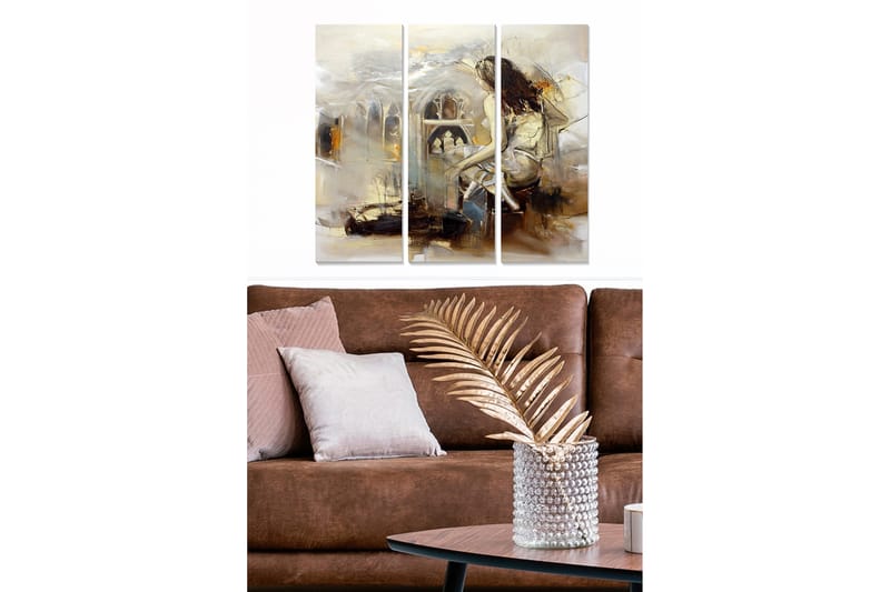 Canvasbilde Abstract 3-pk Flerfarget - 22x05 cm - Interiør - Maleri & posters - Lerretsbilder