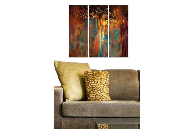 Canvasbilde Abstract 3-pk Flerfarget - 22x05 cm - Interiør - Maleri & posters - Lerretsbilder