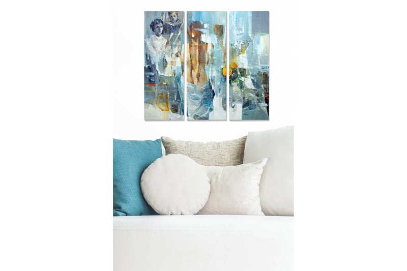 Canvasbilde Abstract 3-pk Flerfarget - 22x05 cm - Interiør - Maleri & posters - Lerretsbilder