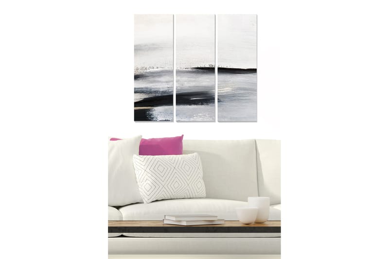 Canvasbilde Abstract 3-pk Flerfarget - 22x05 cm - Interiør - Maleri & posters - Lerretsbilder