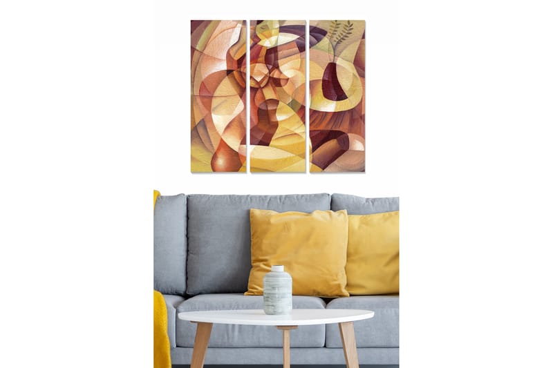 Canvasbilde Abstract 3-pk Flerfarget - 22x05 cm - Interiør - Maleri & posters - Lerretsbilder