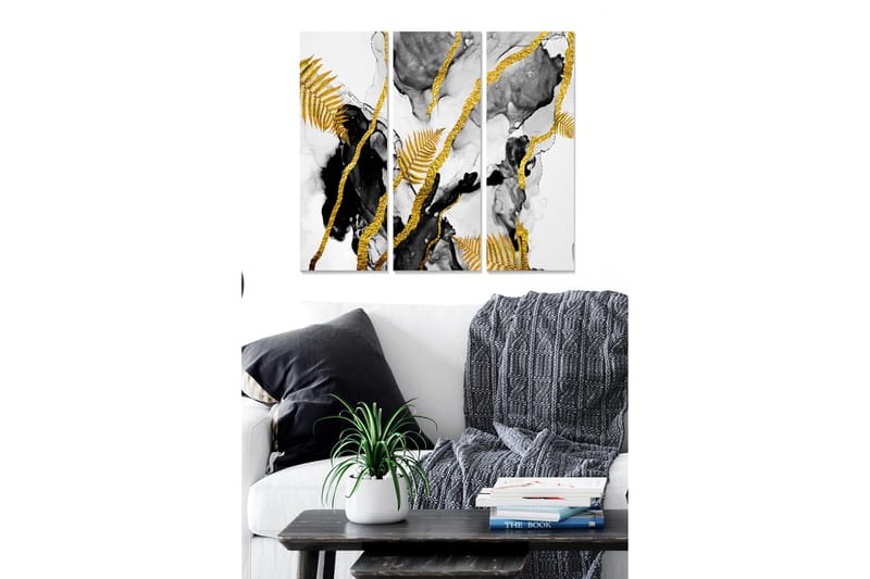 Canvasbilde Abstract 3-pk Flerfarget - 22x05 cm - Interiør - Maleri & posters - Lerretsbilder