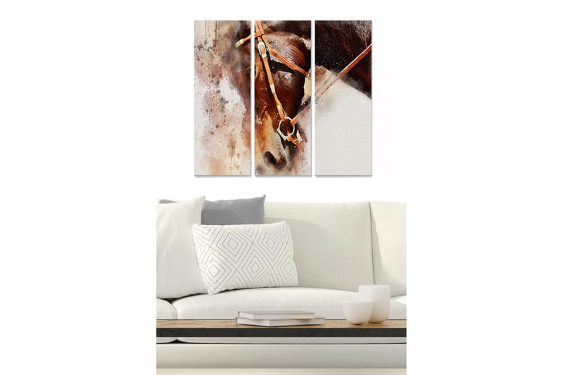 Canvasbilde Abstract 3-pk Flerfarget - 22x05 cm - Interiør - Maleri & posters - Lerretsbilder