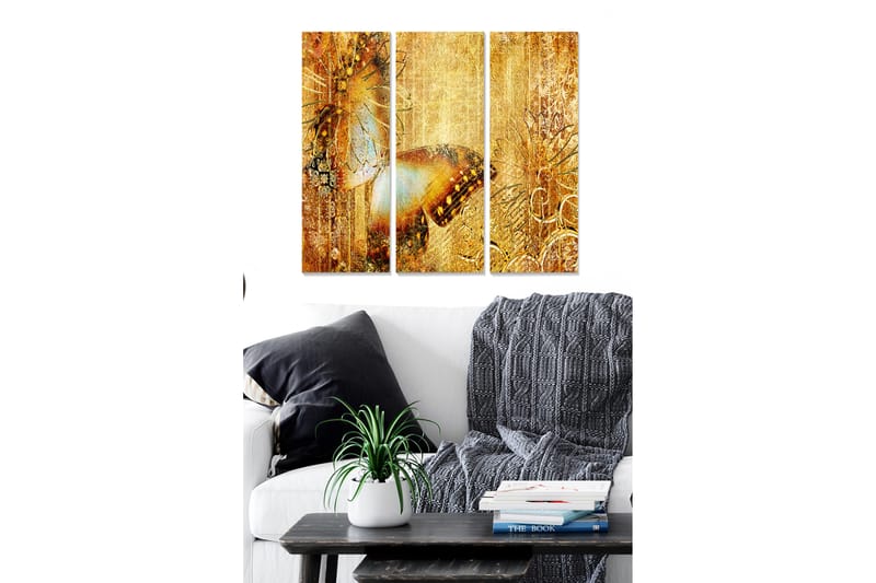 Canvasbilde Abstract 3-pk Flerfarget - 22x05 cm - Interiør - Maleri & posters - Lerretsbilder