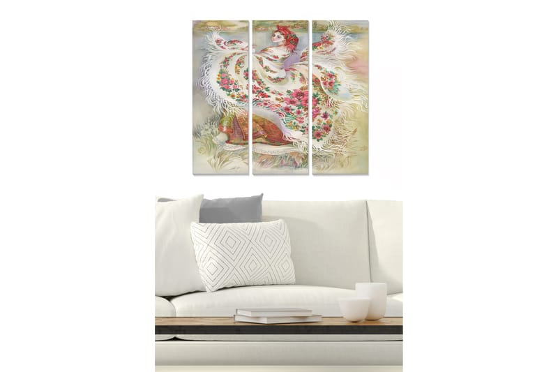 Canvasbilde Abstract 3-pk Flerfarget - 22x05 cm - Interiør - Maleri & posters - Lerretsbilder