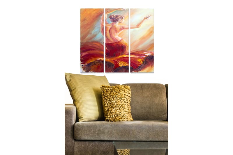 Canvasbilde Abstract 3-pk Flerfarget - 22x05 cm - Interiør - Maleri & posters - Lerretsbilder