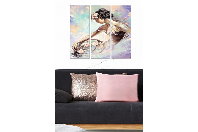 Canvasbilde Abstract 3-pk Flerfarget - 22x05 cm - Interiør - Maleri & posters - Lerretsbilder