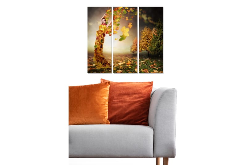 Canvasbilde Abstract 3-pk Flerfarget - 22x05 cm - Interiør - Maleri & posters - Lerretsbilder