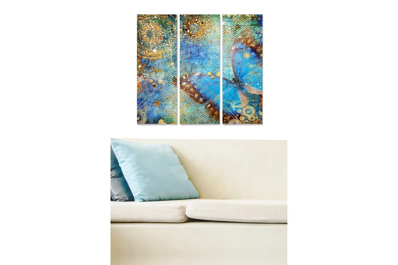 Canvasbilde Abstract 3-pk Flerfarget - 22x05 cm - Interiør - Maleri & posters - Lerretsbilder