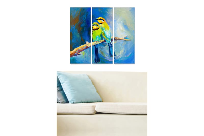 Canvasbilde Animal 3-pk flerfarget - 22x05 cm - Interiør - Maleri & posters - Lerretsbilder