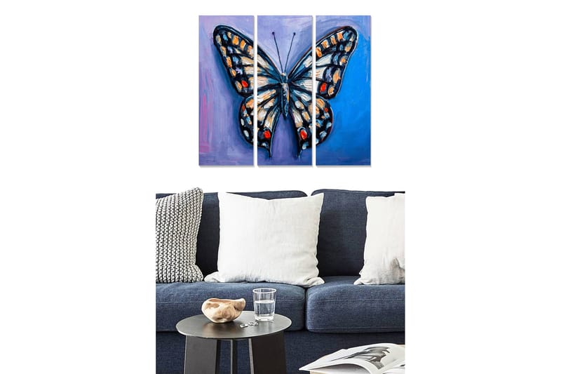 Canvasbilde Animal 3-pk flerfarget - 22x05 cm - Interiør - Maleri & posters - Lerretsbilder